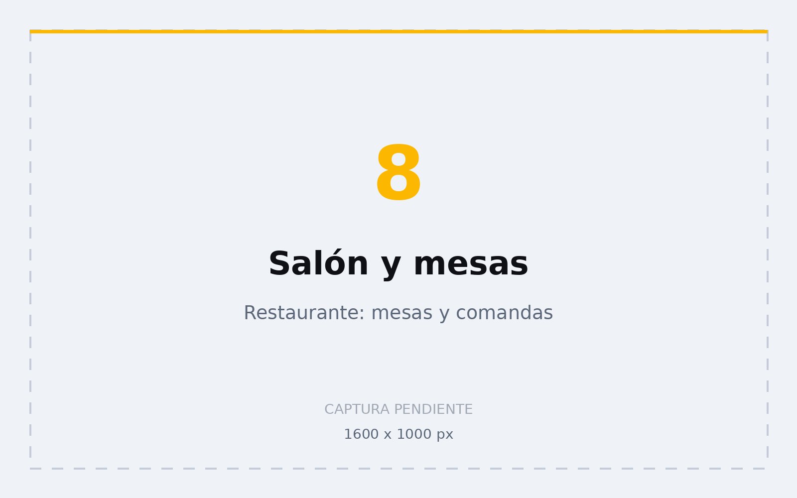 Pantalla de ElVendedor Escritorio: Salón y mesas